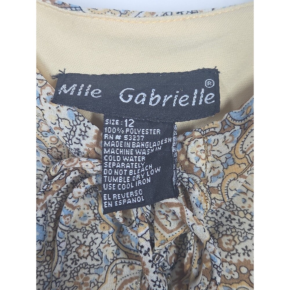 MLLE GABRIELLE PAISLEY RUFFLE HEM SLIP DRESS 12 LISA LOEB FRIENDS GRUNGE 90s Y2K - Picture 3 of 9